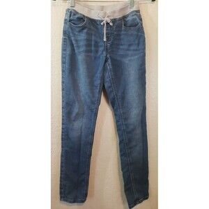 Girls Justice Super Skinny Jeans Size 12 Drawstring Medium Wash
